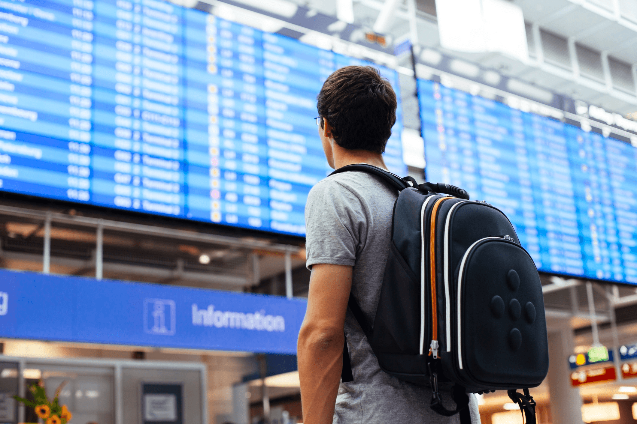 Student packing a suitcase