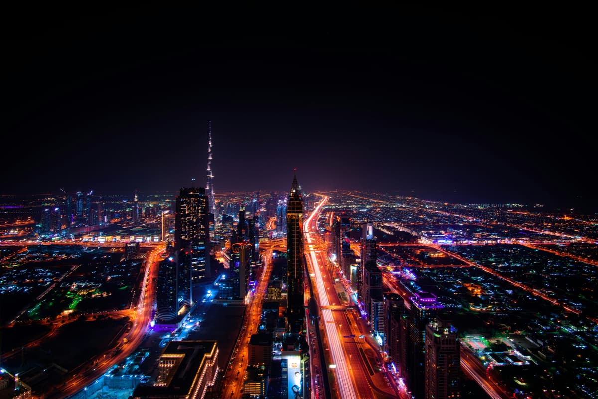 Dubai skyline at night